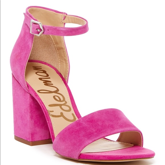 hot pink sandals block heel